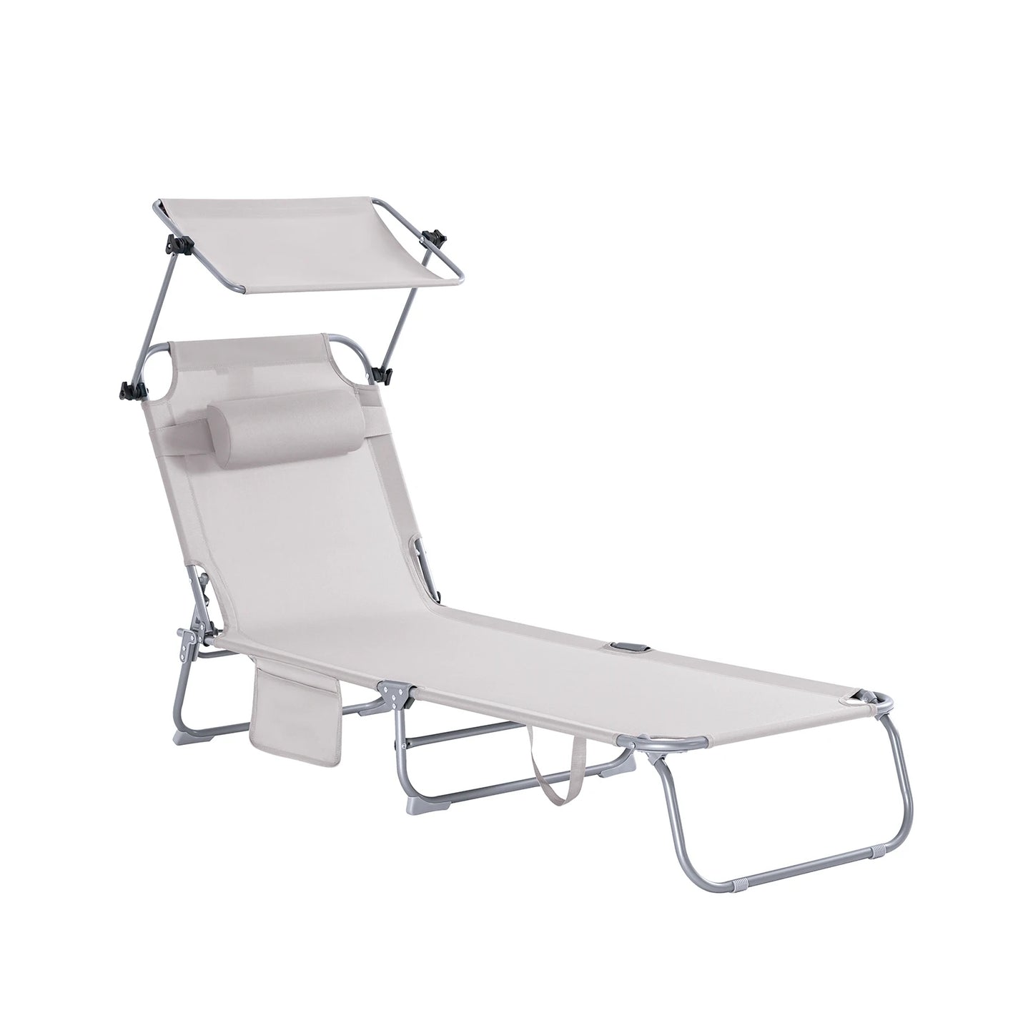 Outdoor Garden Swing Lounger with Metal Frame and Side Storage Bag - Ergonomic Relaxing Rocking Chair for Courtyard, Beach, and Balcony
