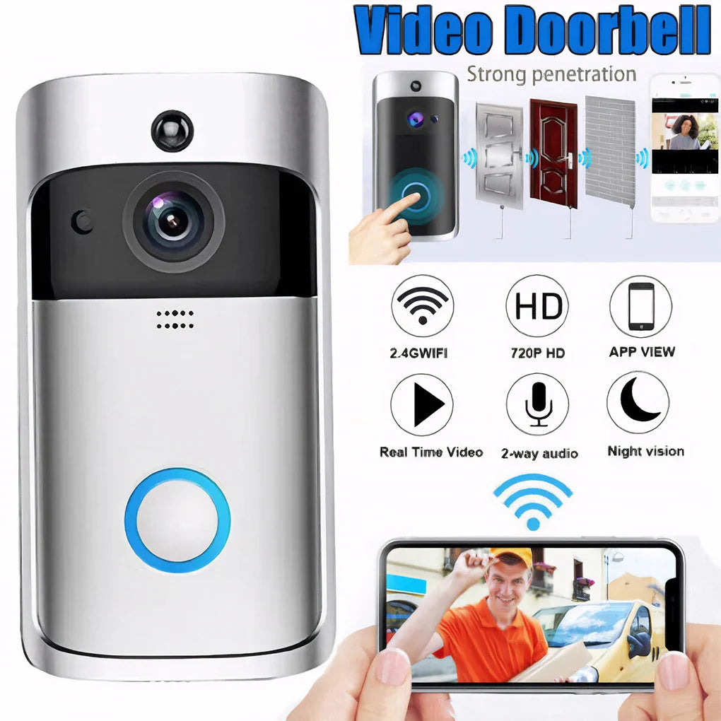 Wireless Battery Video Doorbell with Camera | Smart WiFi Doorbell with Two-Way Audio, Motion Detection, Person & Package Alerts | Easy Install