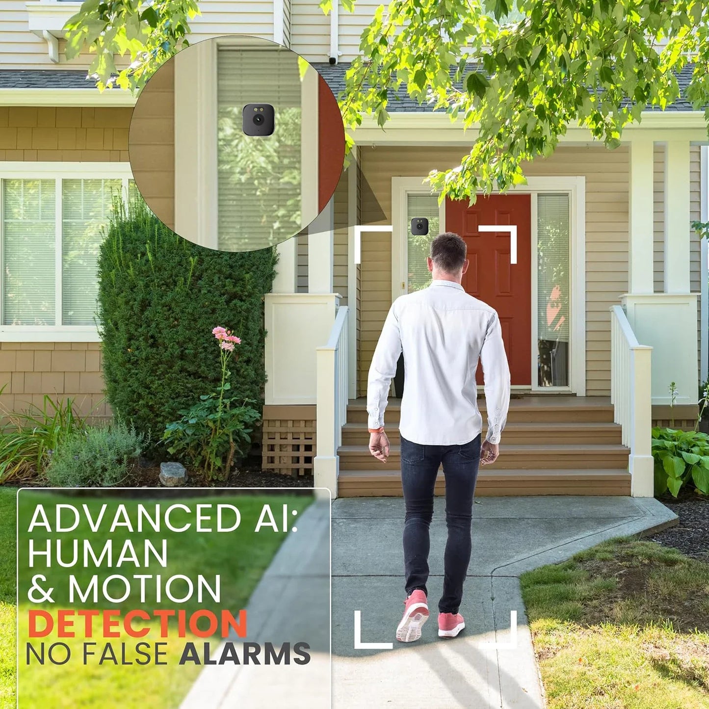 Window Security Camera 3MP 2K, Dual-Band WiFi (2.4GHz & 5GHz), Color Night Vision, AI Motion Detection, Indoor Glass Mount – 2-Pack
