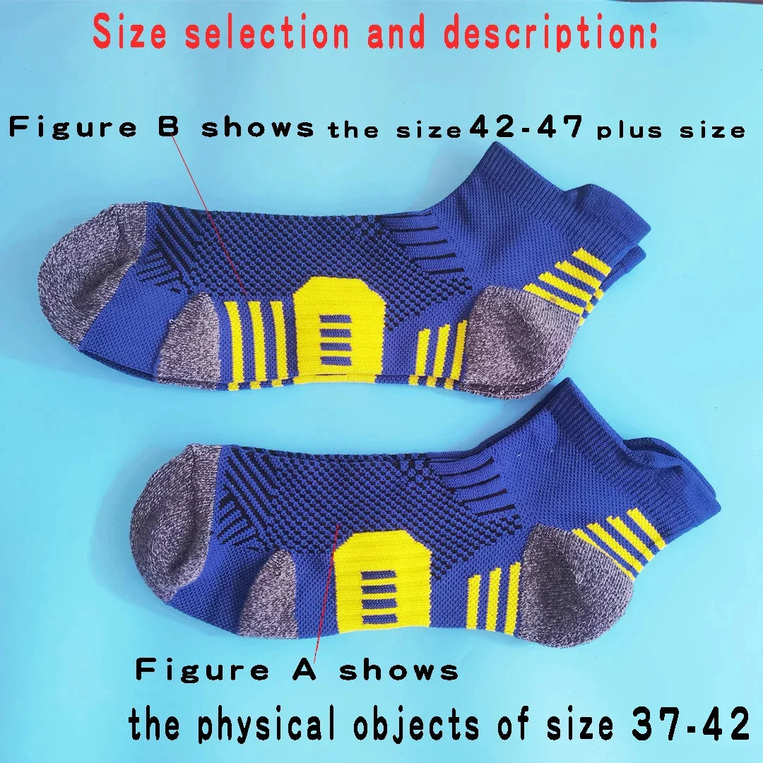3 Pairs Professional Sports Socks – Quick-Dry Non-Slip Short Fitness Socks for Running, Basketball, Cycling, and Training