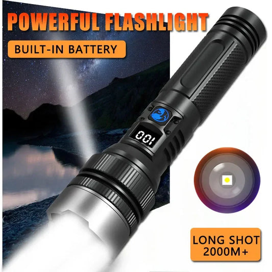 Rechargeable LED Flashlight with Zoom – 3 Light Modes, Waterproof, USB-C Charging