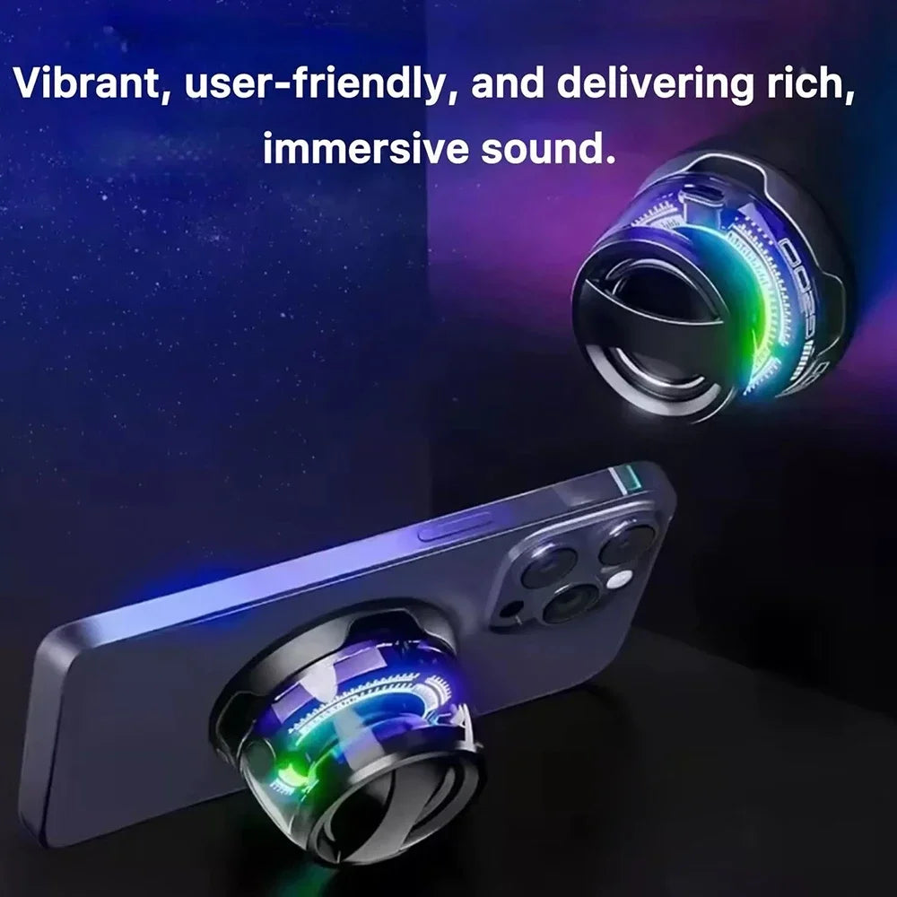 G200 Mini Bluetooth Speaker – RGB Light, Magnetic Mount, BT5.3, Wireless, 7H Playback, Phone Holder, Portable Sound Box