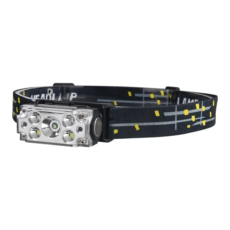 Mini 5LED USB Rechargeable Headlamp with Motion Sensor