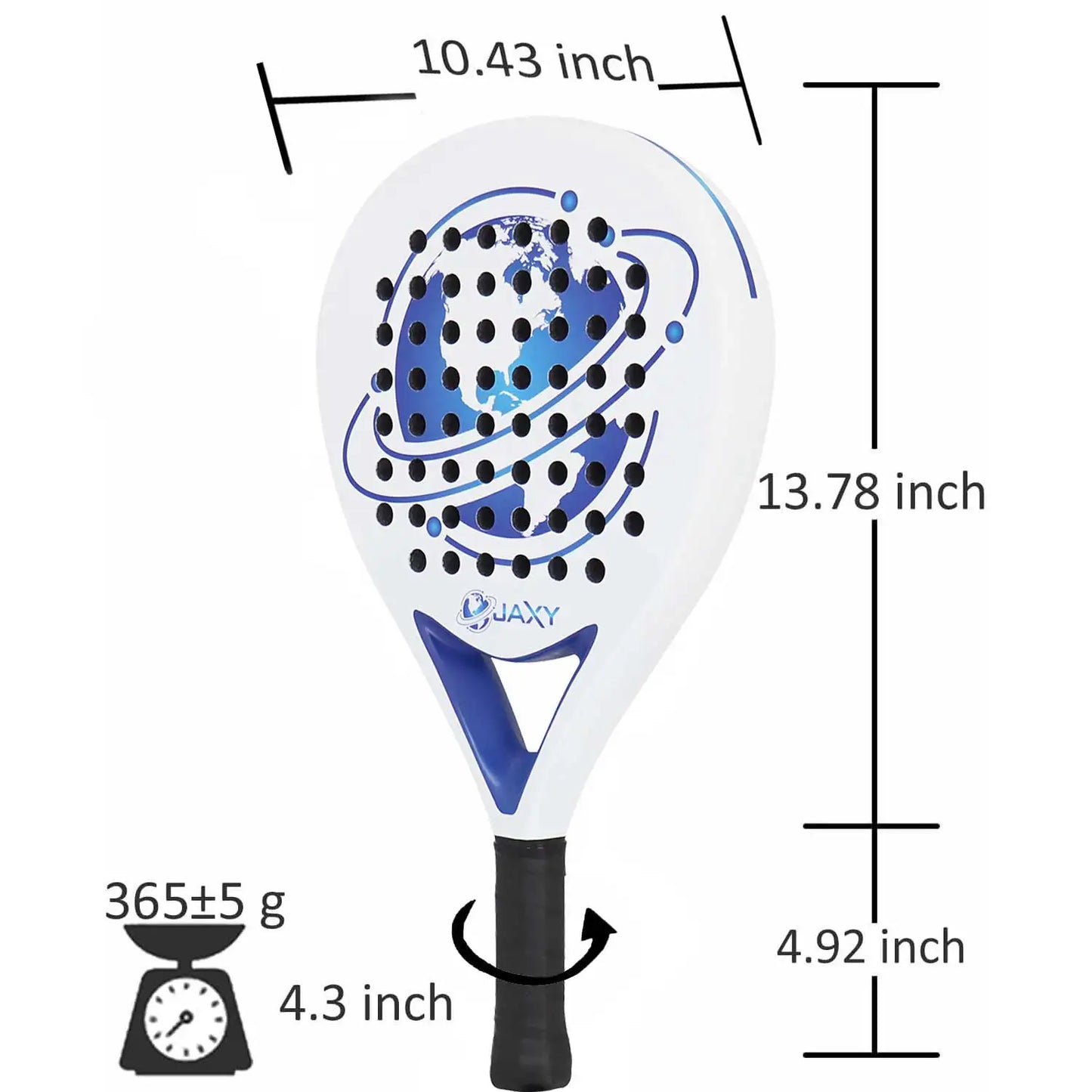 Full Carbon Padel Racket – Lightweight Frosted Surface Paddle Tennis Racquet for Beginners & All-Level Players