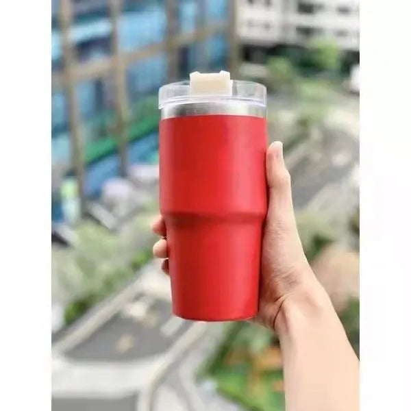 20oz Stainless Steel Insulated Tumbler with Straw – Large Capacity Travel Coffee Mug for Car, Office, and Home