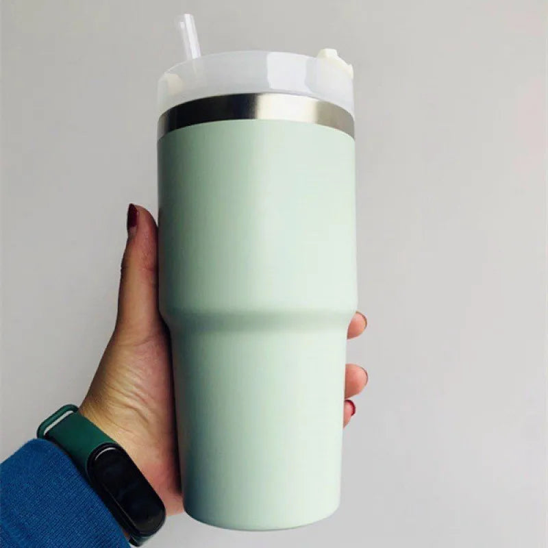 20oz Stainless Steel Insulated Tumbler with Straw – Large Capacity Travel Coffee Mug for Car, Office, and Home