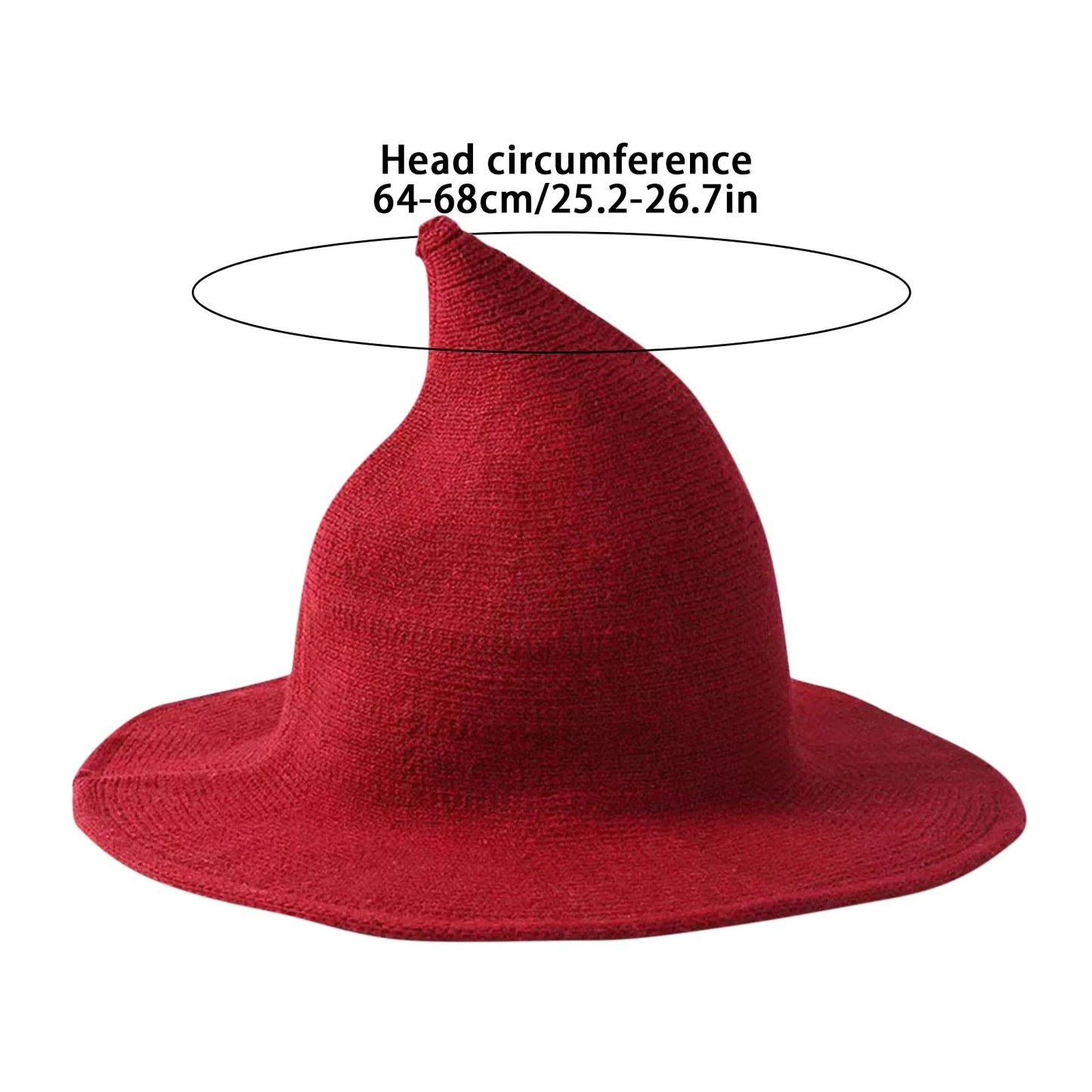 Foldable Women’s Witch Hat – Warm Crochet Pointed Winter Costume Hat for Halloween, Festivals & Cosplay Accessories
