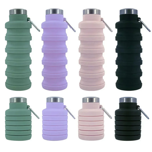 500ml Collapsible Silicone Water Bottle – Portable, Leakproof, and Eco-Friendly for Travel, Sports, and Daily Use