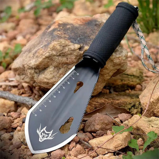 Versatile Stainless Steel Outdoor Camping/Garden Shovel Set with Hex Wrench, Ruler, and Knife - Enhance Your Outdoor Experience