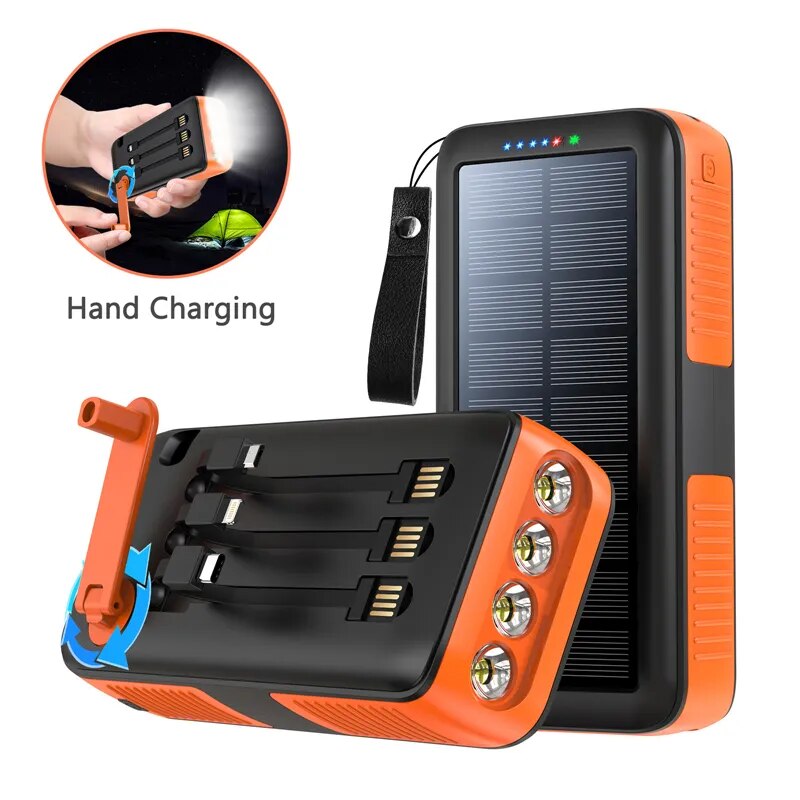 30000mAh Hand Crank Solar Power Bank: Never Run Out of Power Again