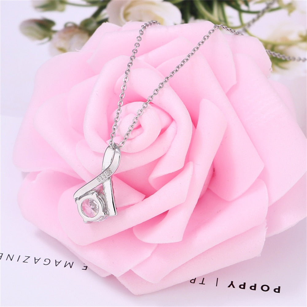 To My Soulmate, I Love You Forever & Always 14k Solid White Gold Necklace