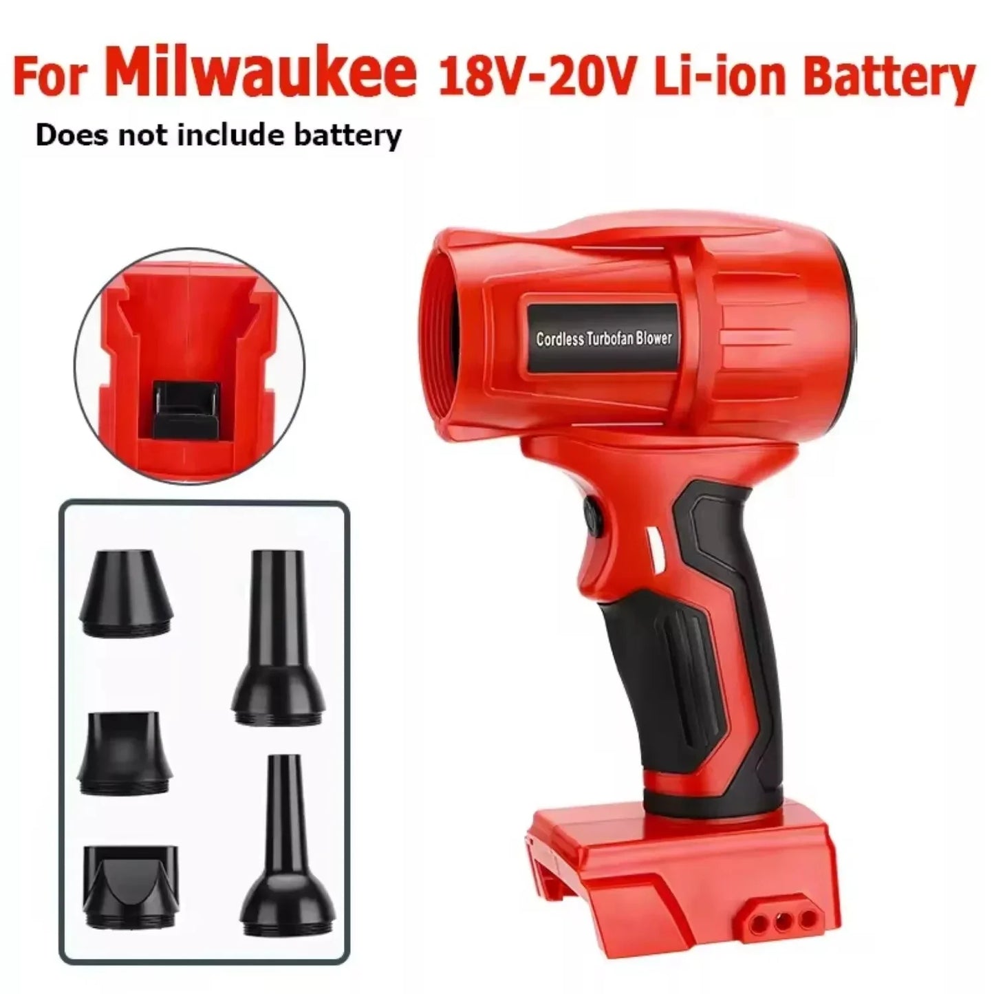 Cordless Mini Turbo Jet Blower – Compatible with Ryobi, Makita, Dewalt, Milwaukee & Bosch 18V/20V Batteries – 96,000RPM, Compact & Powerful Air Duster (Battery Not Included)