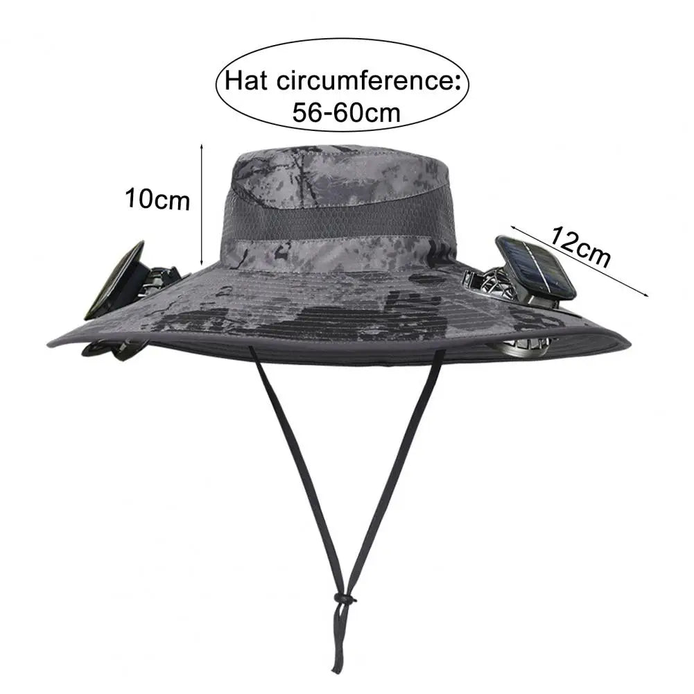 2025 New Solar Fan Outdoor Fishing Hat-Solar Sun Protection Sun Hat with Fan Solar Fan Hat Dual Power Supply Fan Outdoor Fan