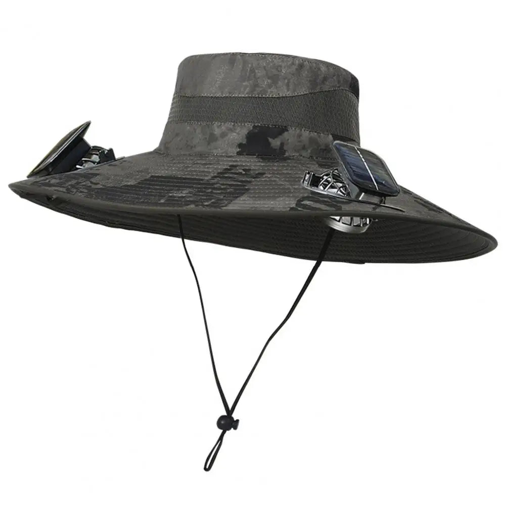 2025 New Solar Fan Outdoor Fishing Hat-Solar Sun Protection Sun Hat with Fan Solar Fan Hat Dual Power Supply Fan Outdoor Fan