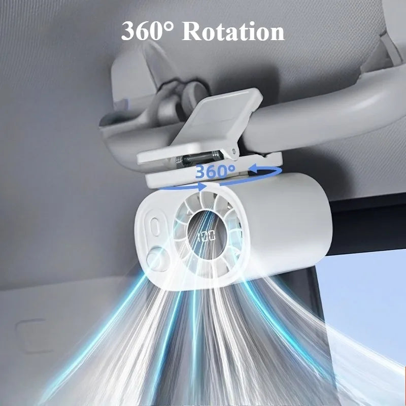 Eary Portable USB Clip-On Fan – 360° Rotation, 100 Speed Adjustable, Rechargeable Handheld Cooling Fan for Home, Office, Travel