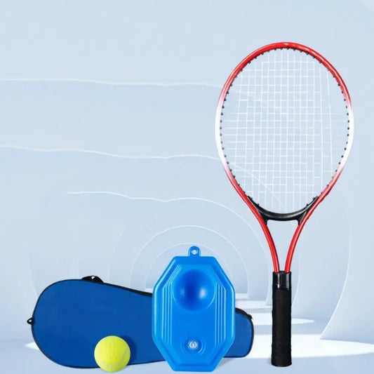 Kids Tennis Racket Set – Portable Shock-Absorbing Rebound Trainer for Outdoor Sports & Beginner Practice