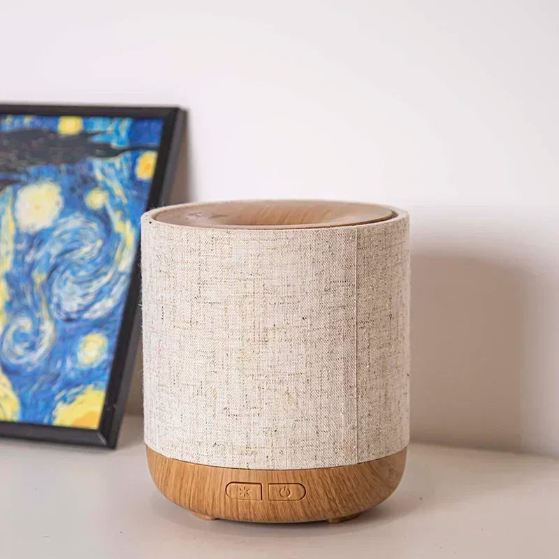 Ultrasonic Fabric Aroma Diffuser with Humidifier, Remote Control, and Color Light – 500ml Capacity