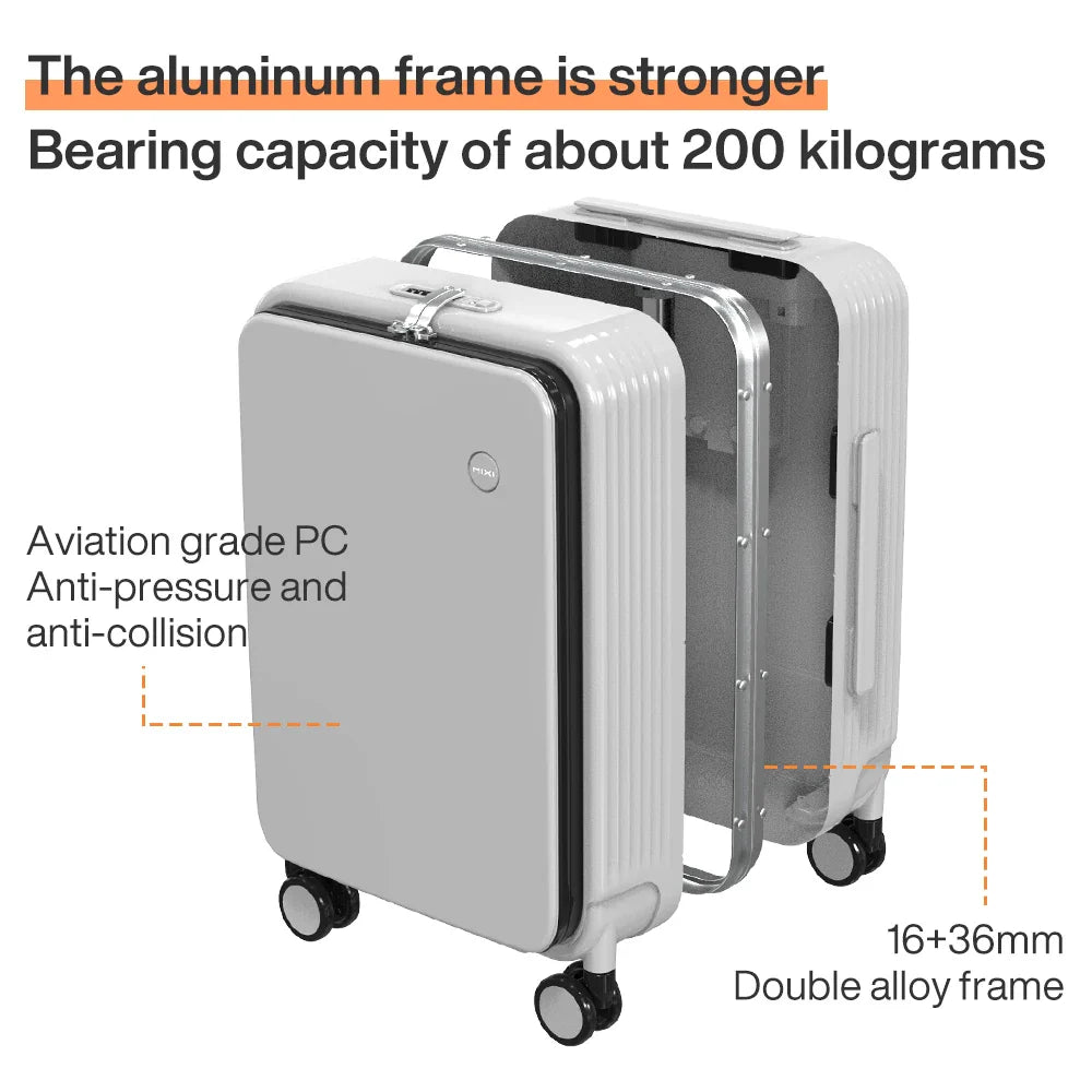 Aluminum Frame Hardshell Suitcase with USB Port – Turin