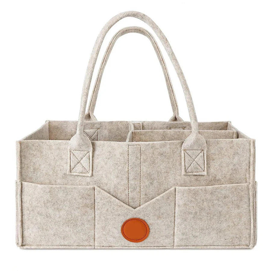 Avichic™ Felt Diaper Storage Caddy – Large Capacity Organizer Bag for Baby Diapers, Toys & Essentials – Portable Nursery Tote