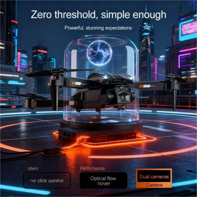 Foldable GPS Drone with 8K Aerial HD Dual Camera - Professional Optical Flow Hovering Quadcopter for Photography with Gesture Control