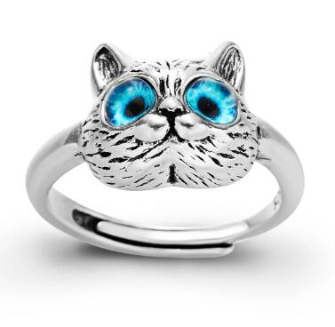 Blue Eye Cat Ring (Adjustable)