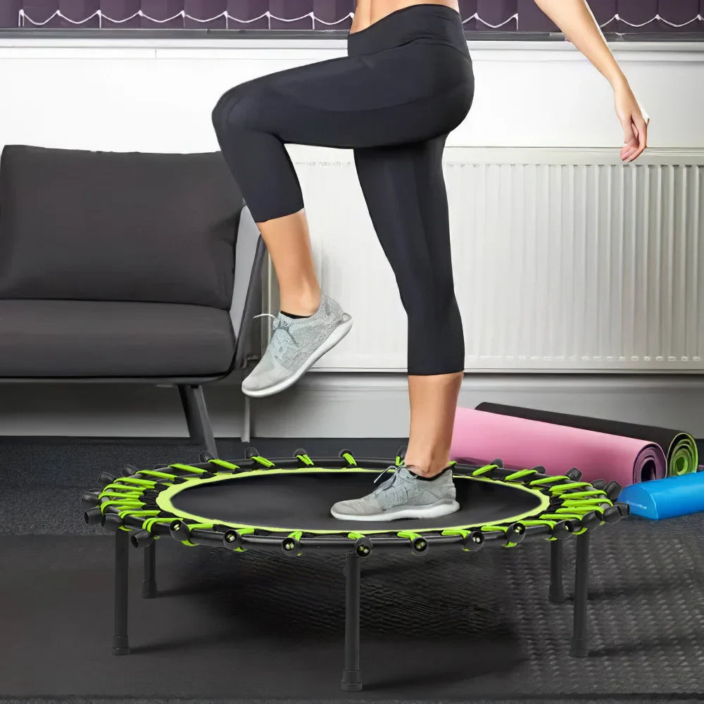 Silent Mini Fitness Trampoline – 40-Inch Bungee Rebounder for Indoor & Outdoor Cardio, Weight Loss & Balance Training