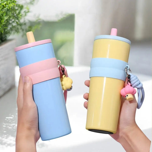 Durable 700ML Thermal Cup Bow 316 Stainless Steel Leak-proof Insulated Water Bottle Gift Vacuum Cup Boys and Girls