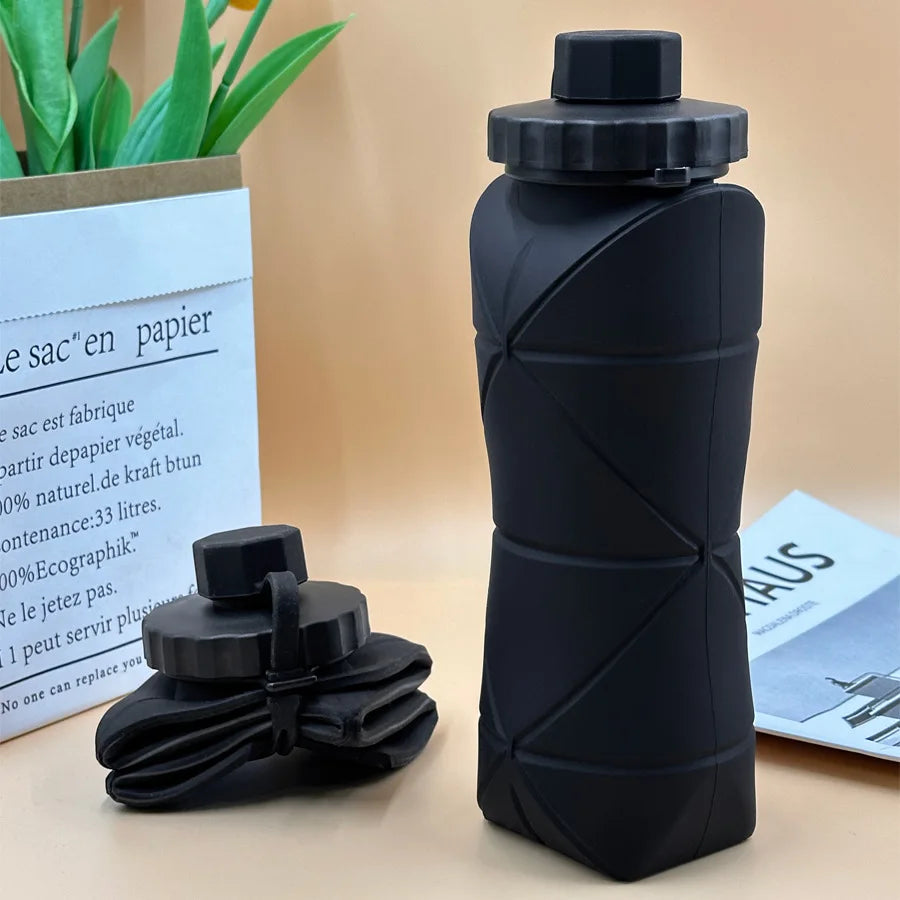 Avichic™ 600ml Collapsible Silicone Water Bottle | Portable, Leakproof & Eco-Friendly for Travel, Hiking, Gym, Everyday Use