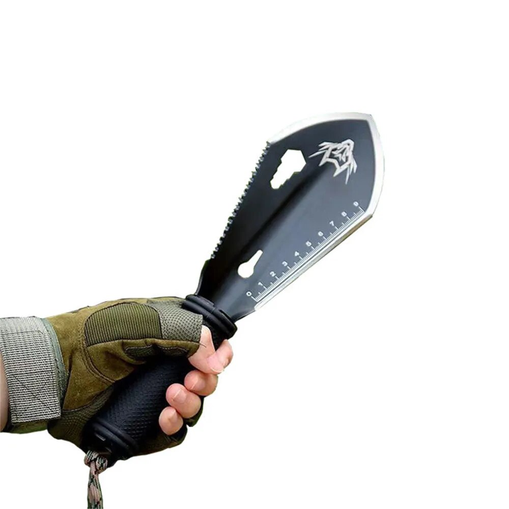 Versatile Stainless Steel Outdoor Camping/Garden Shovel Set with Hex Wrench, Ruler, and Knife - Enhance Your Outdoor Experience