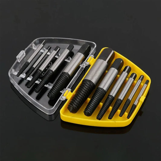 5/6-Piece Damaged Screw Remover Set – Durable Steel Drill Bit Extractors for Stripped, Rusted, or Broken Screws and Bolts