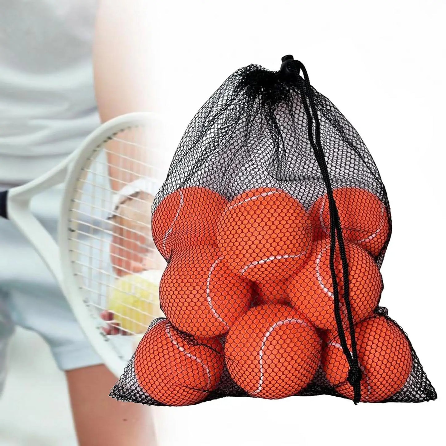 Avichic™ 12-Piece Professional Tennis Balls Set – Durable Training Balls with Drawstring Bag for Indoor & Outdoor Play