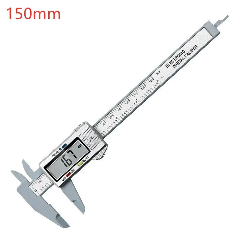 Electronic Digital Caliper – 100mm/150mm Carbon Fiber Vernier Gauge with LCD Display for Precision Measuring