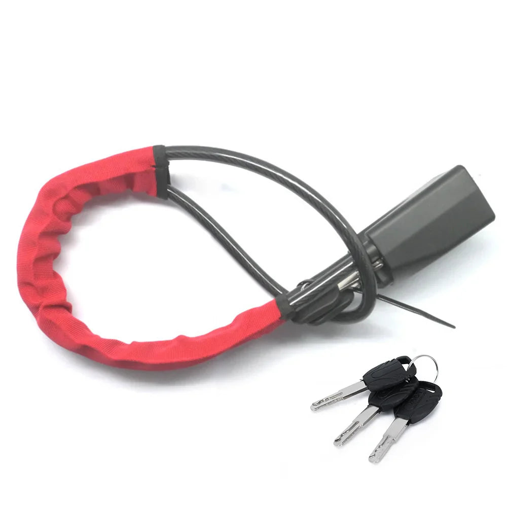 Steel Steering Wheel Lock to Seatbelt – Anti-Theft Car Security Device with 3 Keys, Universal Fit for SUV, Van, Truck