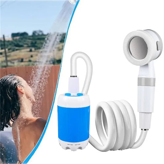 Portable Camping Shower Set – Electric Outdoor Hiking Shower with Rechargeable Battery, 2 Spray Modes, 2m Hose & Water Bag – Ideal for Travel, Car Washing, Pet Bathing & Camping Survival Gear