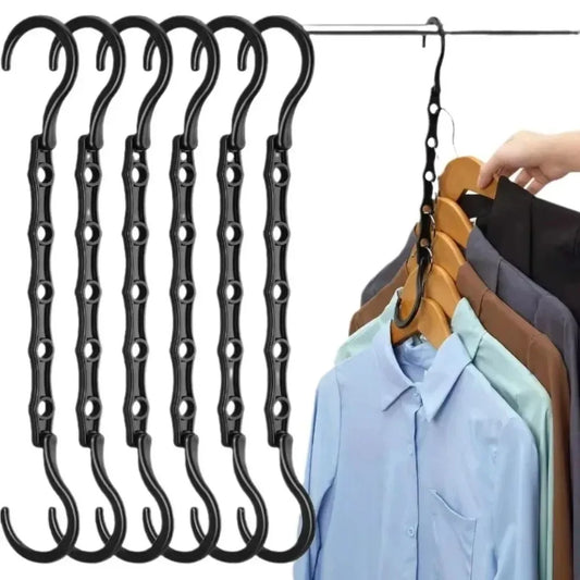 Avichic™ 5-Hole Rotary Closet Organizer Hangers – Space-Saving Wardrobe Storage Racks, Multifunction Plastic Clothes Hangers