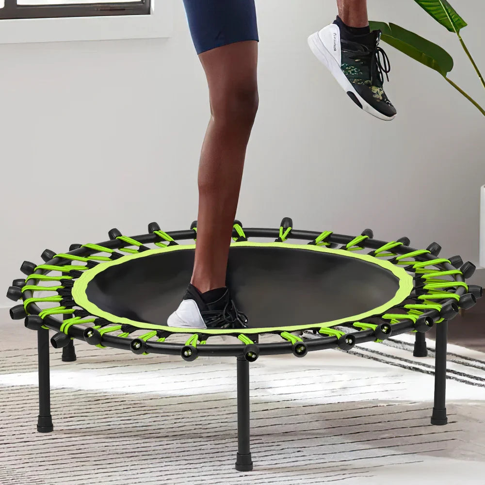 Silent Mini Fitness Trampoline – 40-Inch Bungee Rebounder for Indoor & Outdoor Cardio, Weight Loss & Balance Training