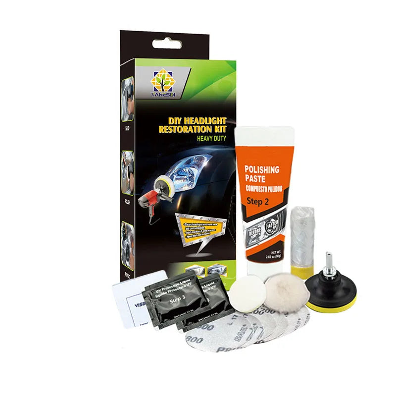 Headlight Restoration Kit Car Headlight Polishing Scratch Remover Oxidation Cleaner Headlamp Renovation Auto Repair Tools