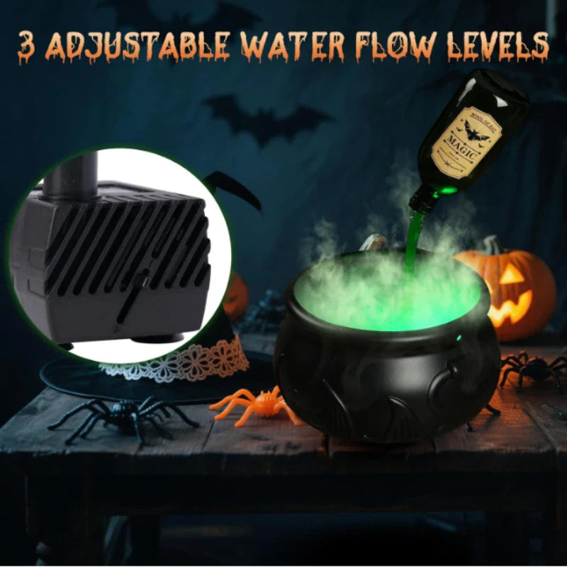 Magic Halloween Witch Cauldron – Fog Effect Potion Pot with Floating Bubbles, Reusable Haunted Party Decoration