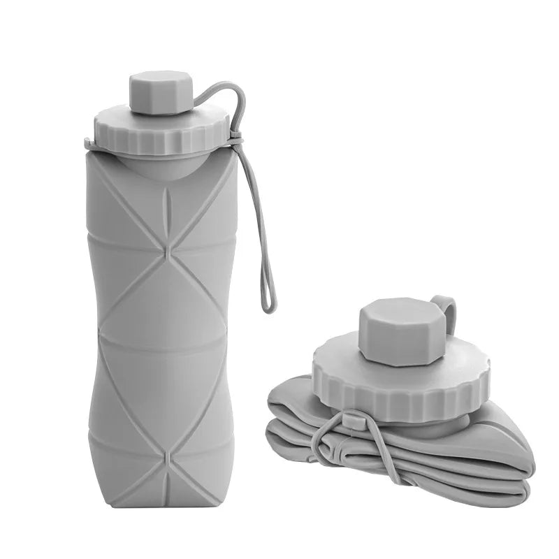 Avichic™ 600ml Collapsible Silicone Water Bottle | Portable, Leakproof & Eco-Friendly for Travel, Hiking, Gym, Everyday Use
