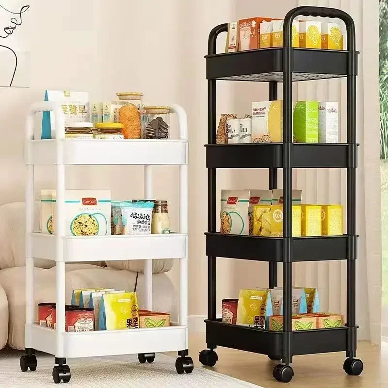 Multi-Layer Mobile Trolley Rack – Rolling Kitchen, Bathroom & Bedroom Storage Organizer with Wheels