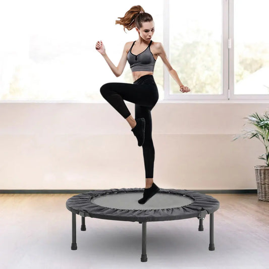 Folding Fitness Trampoline with Handle – Indoor & Outdoor Rebounder for Adults, Compact Home Workout Equipment