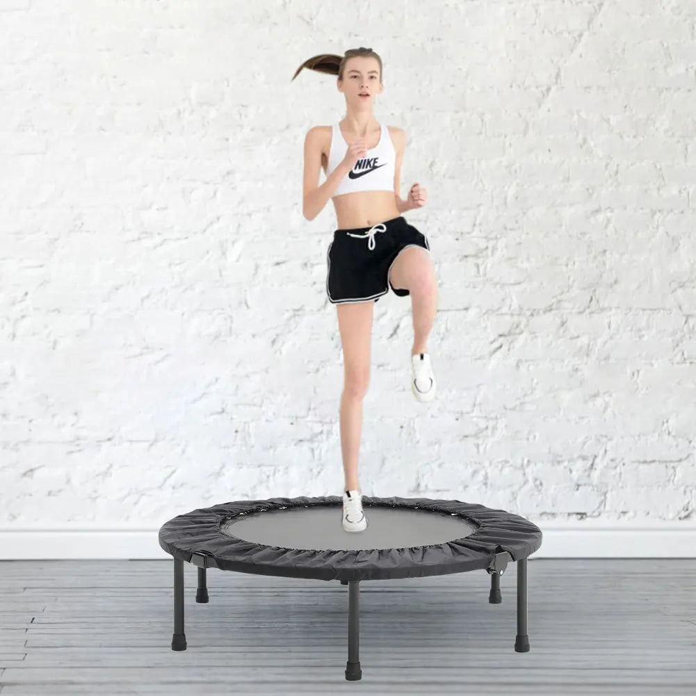 Folding Fitness Trampoline with Handle – Indoor & Outdoor Rebounder for Adults, Compact Home Workout Equipment