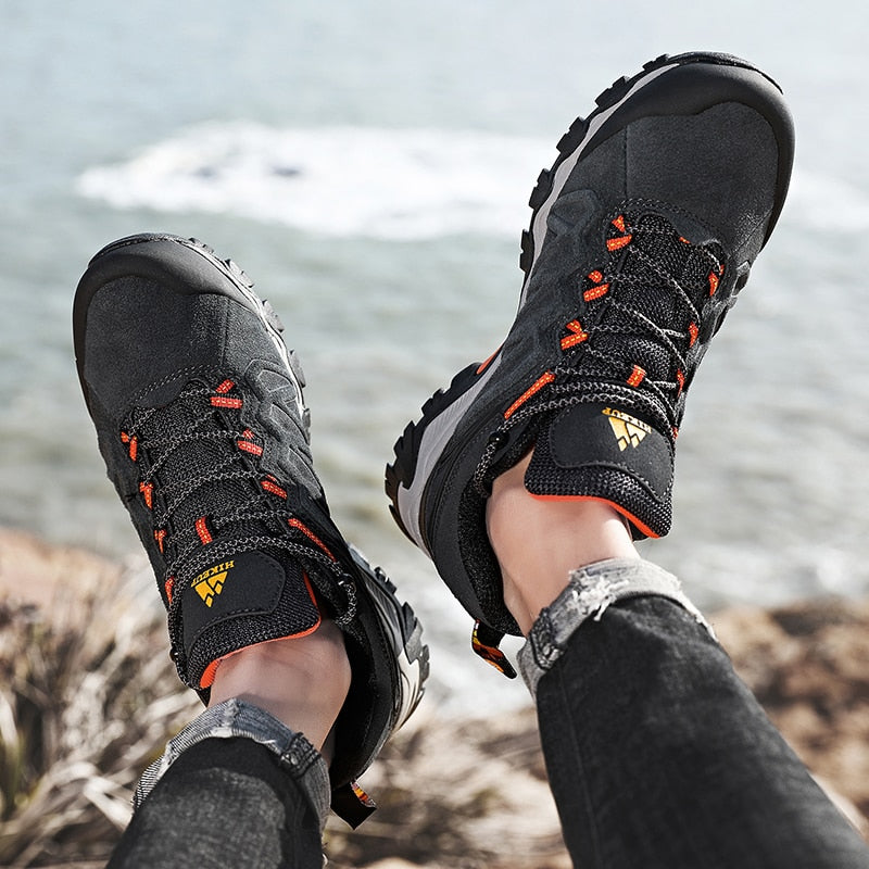 Sturdy and Stylish Leather Hiking Shoes for Adventurous Outdoor Enthusiasts and Thrill-Seeking Men
