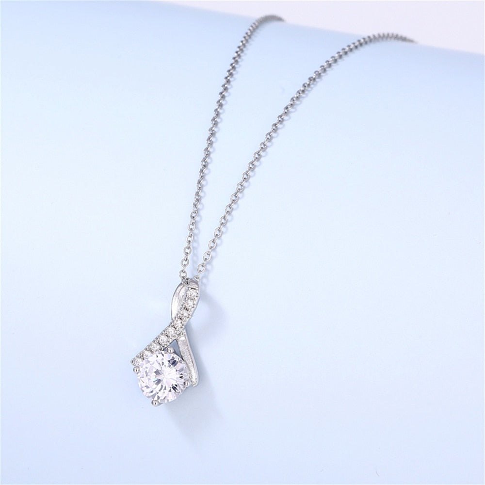To My Soulmate, I Love You Forever & Always 14k Solid White Gold Necklace
