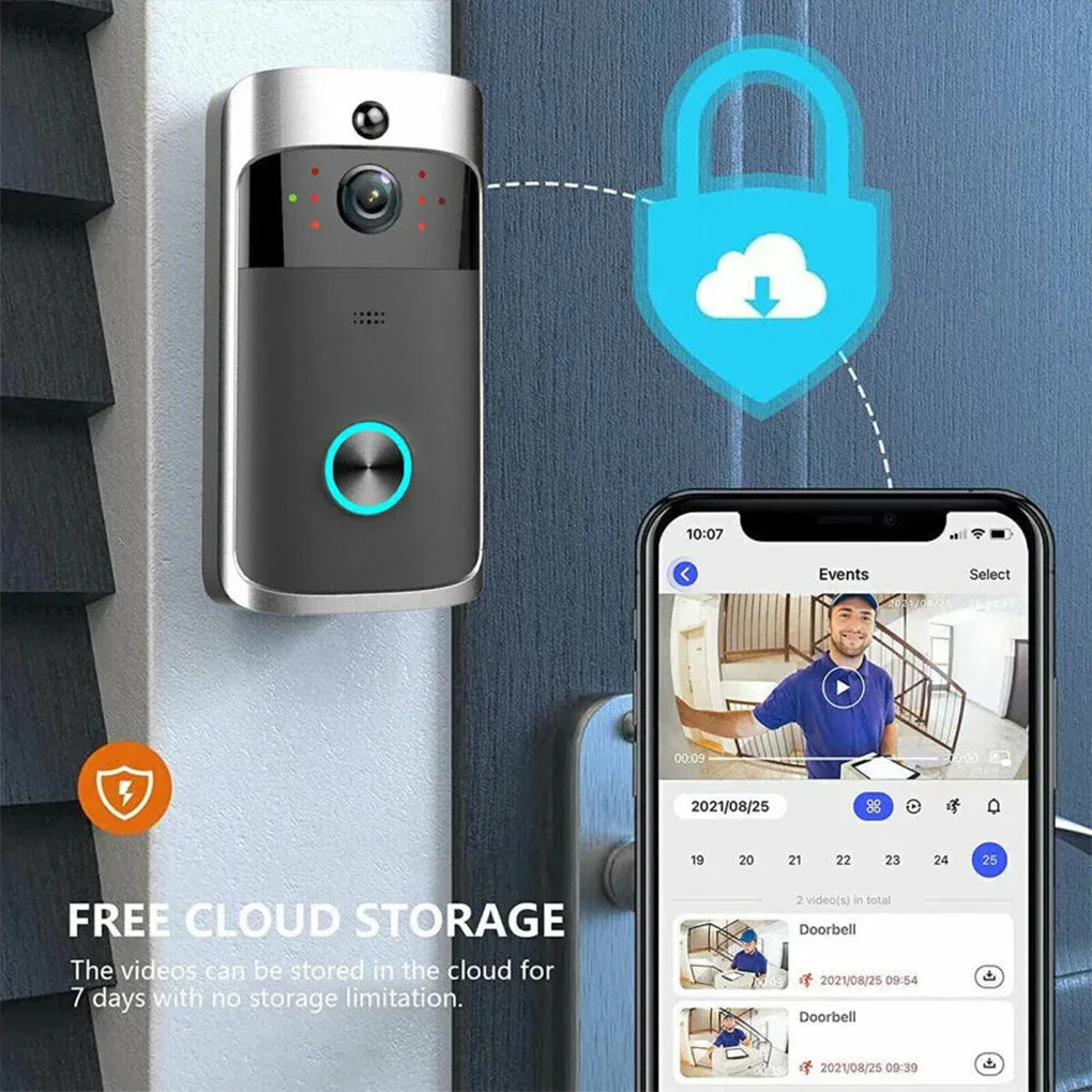 Wireless Battery Video Doorbell with Camera | Smart WiFi Doorbell with Two-Way Audio, Motion Detection, Person & Package Alerts | Easy Install