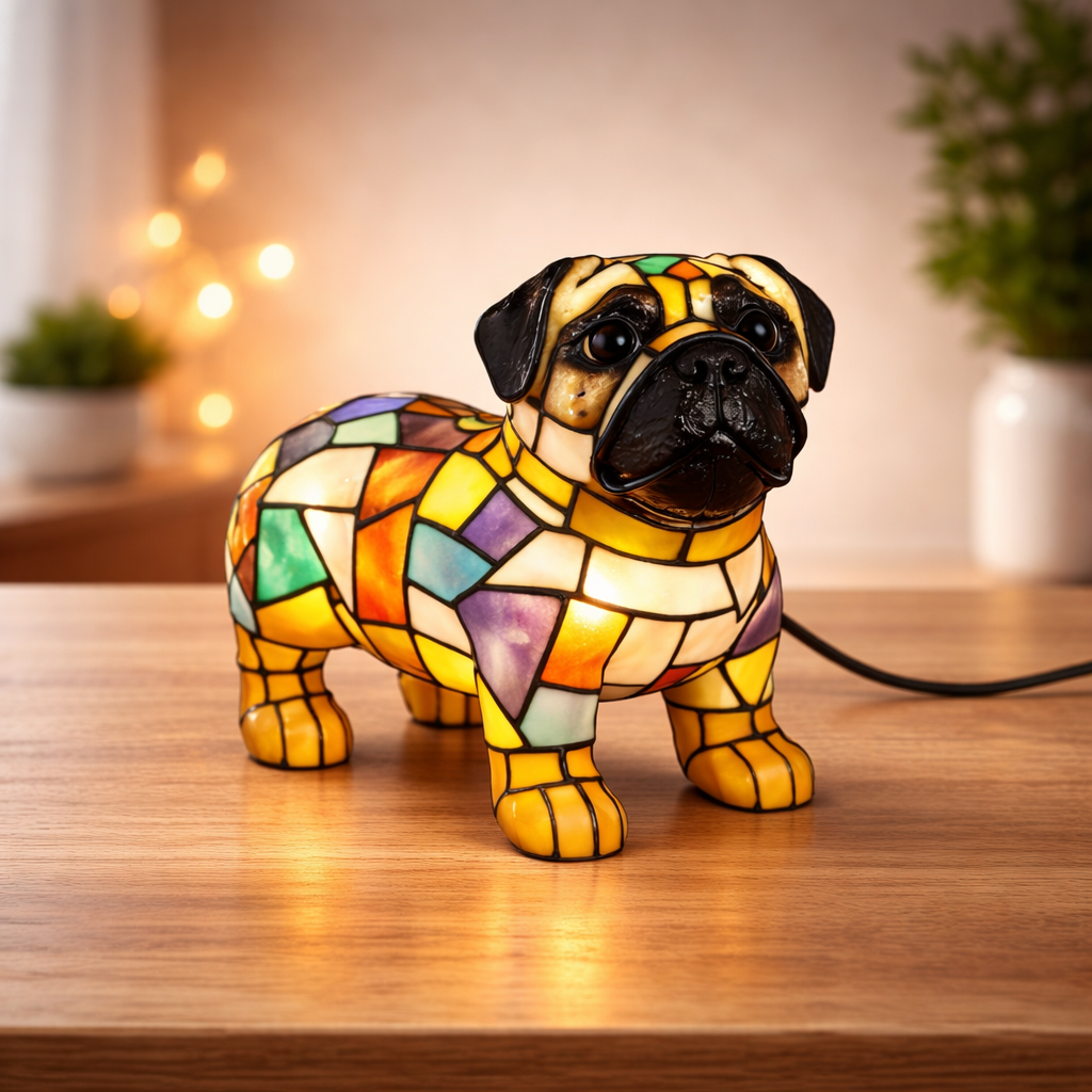 Table Lamp Decorative Dog Figurine Accent Light