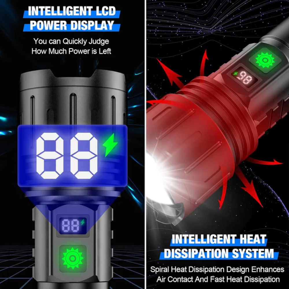 Flashlight Rechargeable Tactical LED High Lumens Long Range Torch