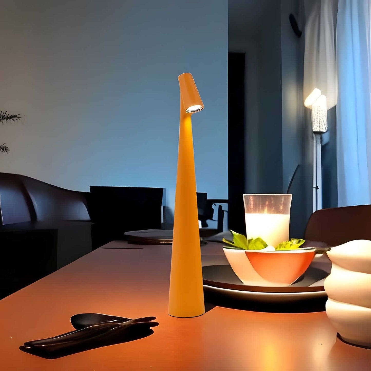 Minimalist Dimmable LED Table Lamp with Rechargeable Battery and Warm White Light
