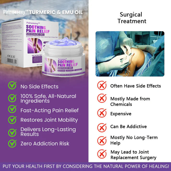 Paineasexy™ Turmeric & Emu Oil Arthritis Soothing Pain Relief Massage Gel 👨‍⚕️FDA Approved