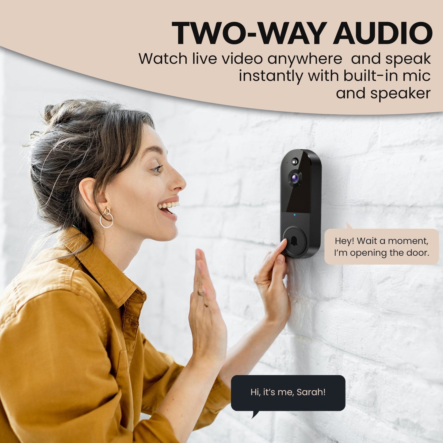 Avichic™ – Smart Wireless Video Doorbell with AI Motion Detection & Two-Way Audio for Home Security